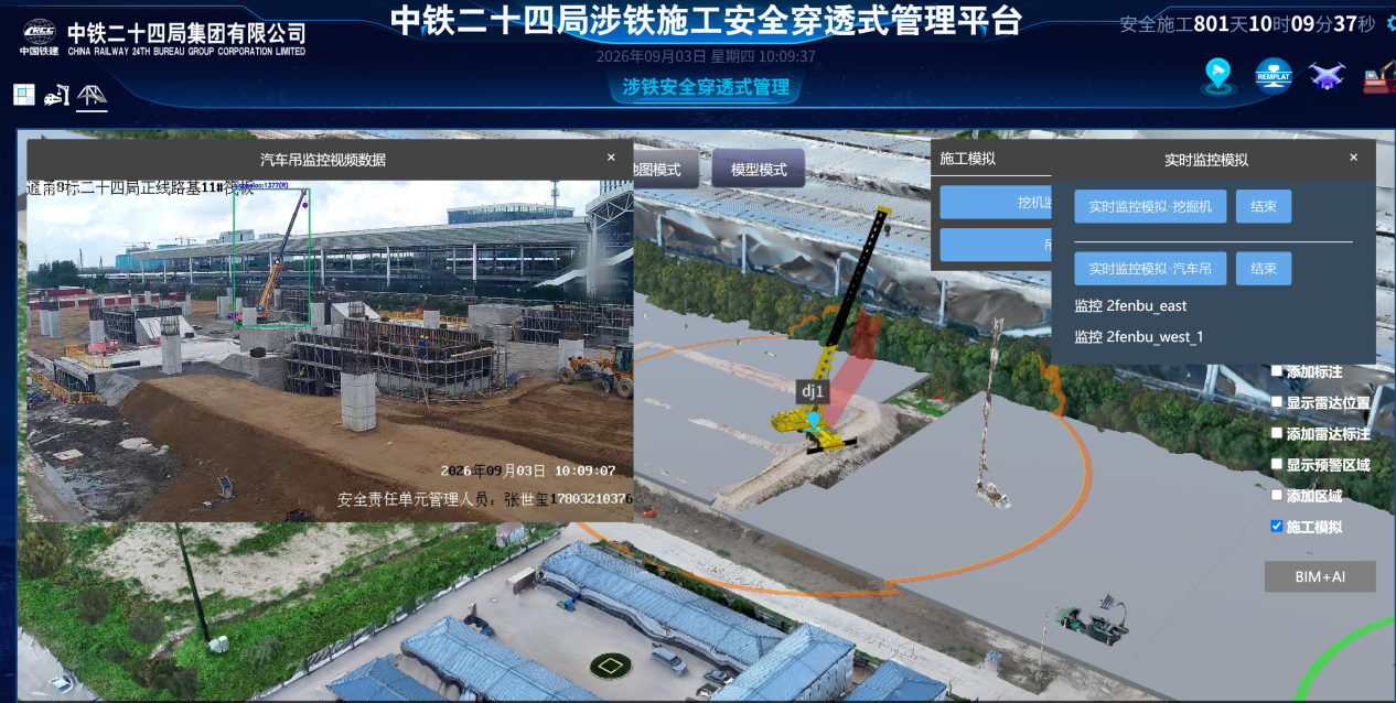 系统在涉铁施工安全穿透式管理平台中的应用界面